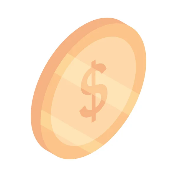 Money coin isometric icon — Stockový vektor