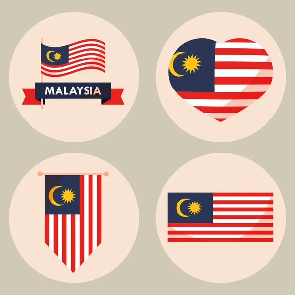 Malajsie vlajky den nezávislosti — Stockový vektor
