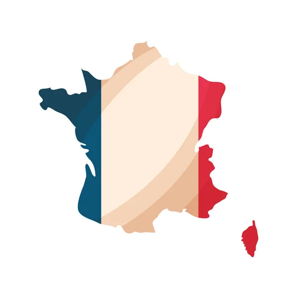 France carte avec drapeau — Image vectorielle