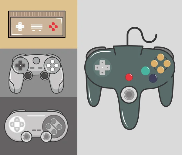 Control video game icons flat — Stok Vektör