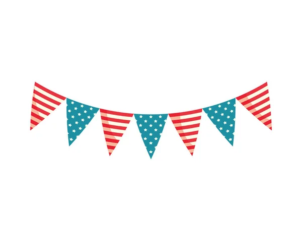 Bunting american flag color — Stockvector