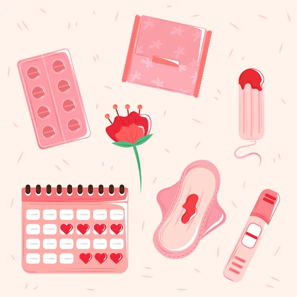 Ikony menstruačního cyklu — Stockový vektor