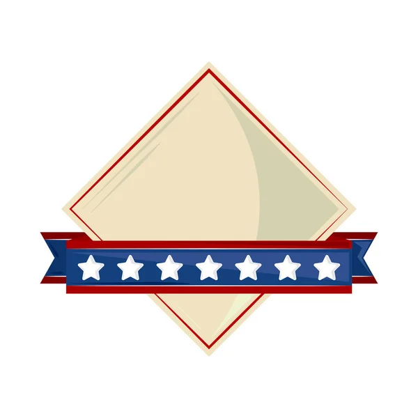 Geometric badge and ribbon — стоковый вектор
