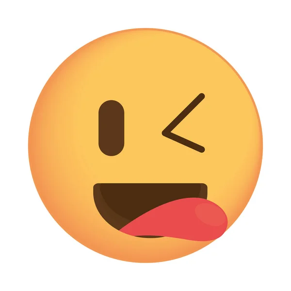 Emoji tongue out — Stock Vector