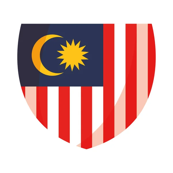 Щит прапора Малайзії — стоковий вектор
