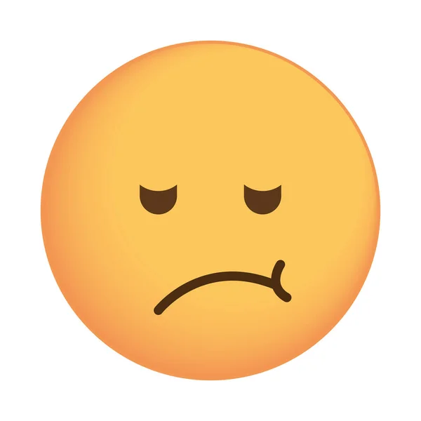 Zweifelhaftes Emoji-Gesicht — Stockvektor