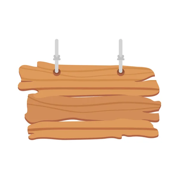 Hanging wooden sign with rope — Stockvector