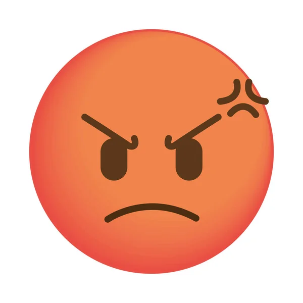 Emoji wajah marah - Stok Vektor