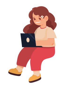 dizüstü bilgisayar kullanan kız