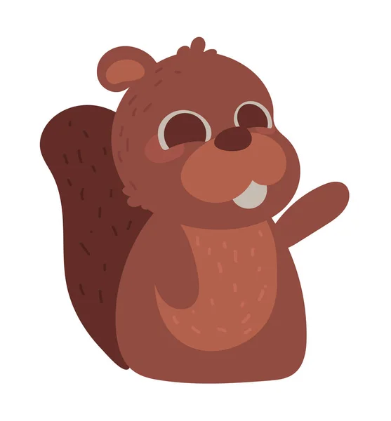 Beaver cute animal — Vector de stock