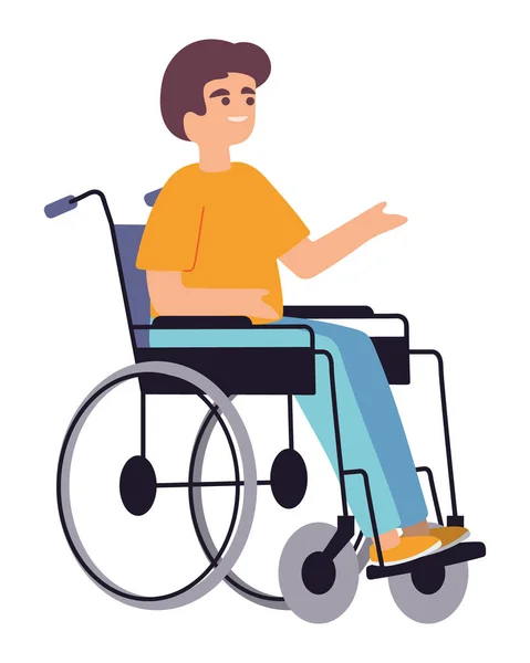 Disabled guy in wheelchair — Archivo Imágenes Vectoriales