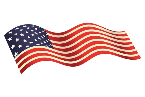 Sventolando bandiera americana — Vettoriale Stock