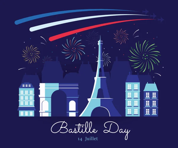 Bastille day 14 July card — Stock Vector