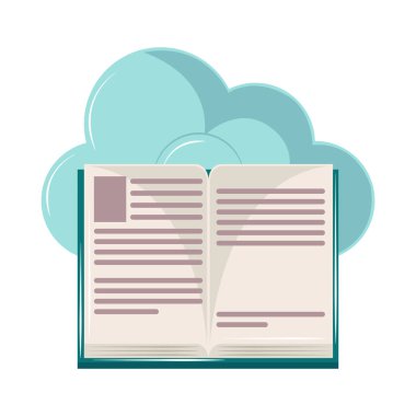 Kitap bulut teknolojisi simgesi izole