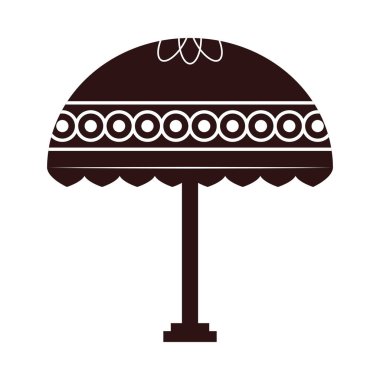 Eski şemsiye silueti simgesi izole edildi