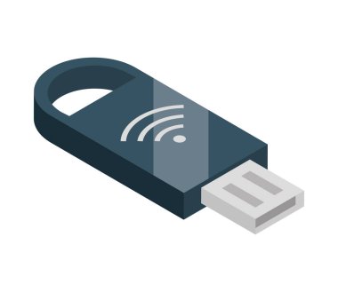 Flaş bellek wifi ikon izometrik biçimi
