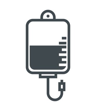 tıbbi serum torbası simgesi düz