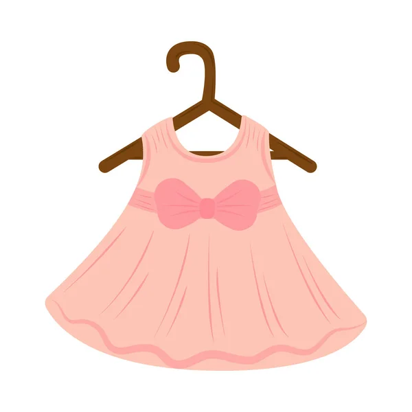 Baby Girl Dress Icon Isolated — Stock Vector