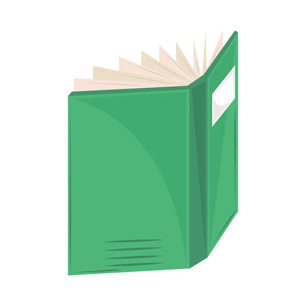 Open Green Book Icon Isolated — Stock Vector