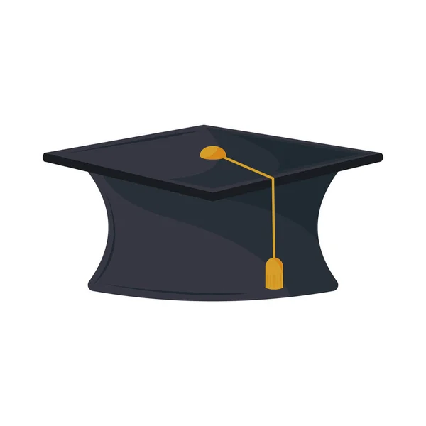 Εικονίδιο Καπέλο Αποφοίτησης Απομονωμένο Επίπεδο — Διανυσματικό Αρχείο