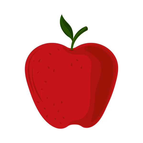 Μήλο Εικονίδιο Φρούτων Απομονωμένη Επίπεδη — Διανυσματικό Αρχείο