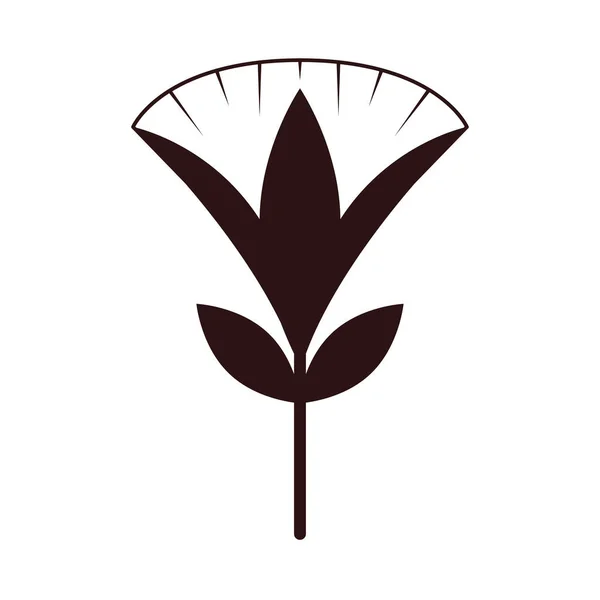 Bloem Pictogram Geïsoleerd Plat Silhouet — Stockvector