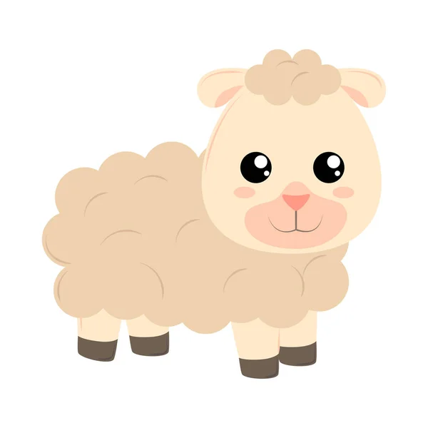かわいい羊の養殖動物のアイコン — ストックベクタ