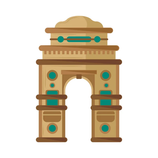 India Puerta Hito Icono Aislado — Vector de stock