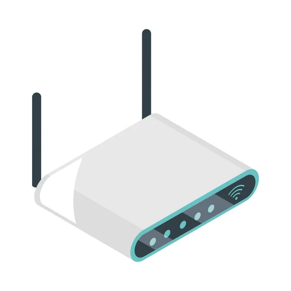Router Tecnología Wifi Icono Estilo Isométrico — Vector de stock