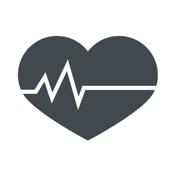 Herzschlag Ikone Flach — Stockvektor