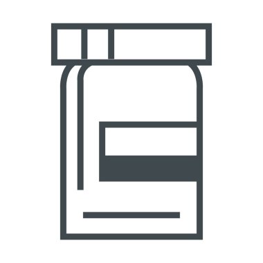 tıbbi şişe şablon simgesi düz