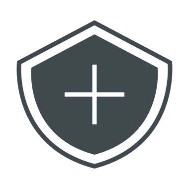 Çapraz simgesi düz tıbbi kalkan