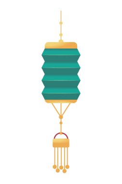 Asya fener dekorasyon simgesi izole edildi