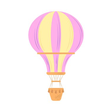 Sıcak hava balonu simgesi izole edildi