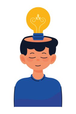 erkek yaratıcı düşünme ikonu izole edildi