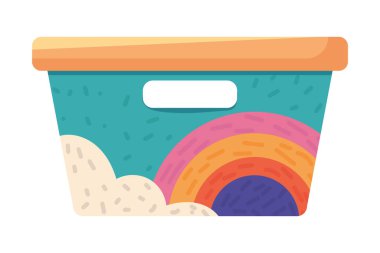 Plastik oyuncak kutusu simgesi izole edildi