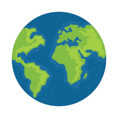 Dünya gezegen haritası simgesi izole edildi