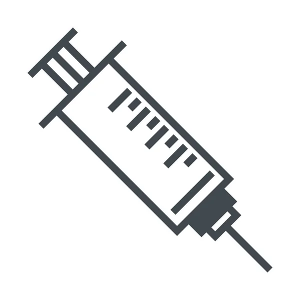 Medical Vaccination Syringe Icon Flat — Stock Vector