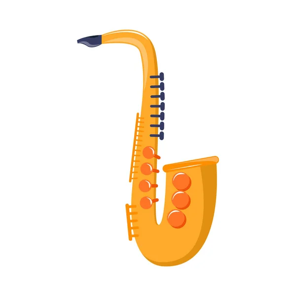 Saxofon Musikinstrument Ikon Isolerad — Stock vektor