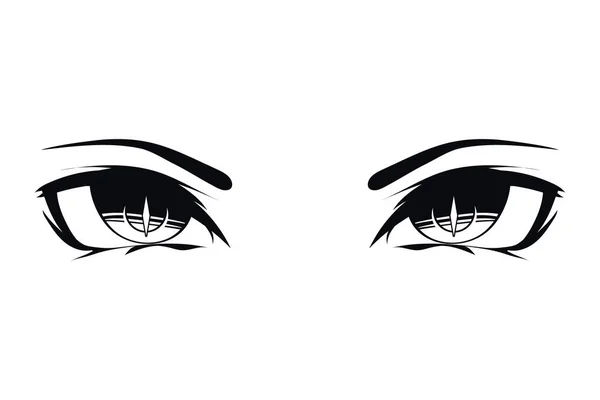 Anime Weibliche Augen Ikone Isoliert — Stockvektor