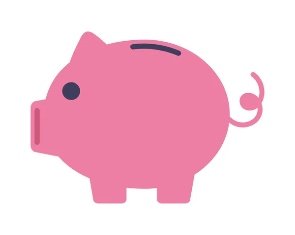 Piggy Banco Desenho Animado Ícone Isolado —  Vetores de Stock