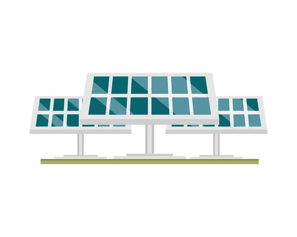 Panel Solar Icono Energía Renovable Plana — Vector de stock