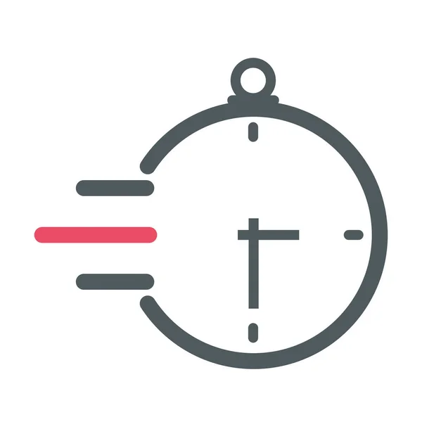 Ikona Časovače Rychlosti Chronometru Plochá — Stockový vektor
