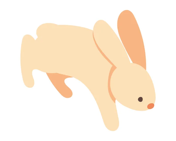 Кролик Тварин Плоский Значок Ізольований — стоковий вектор