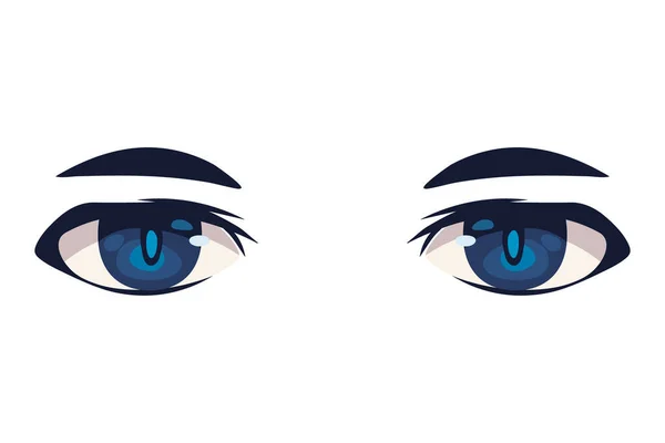 Anime Ojos Cerrar Icono Aislado — Vector de stock