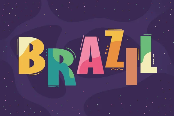 Brésil Texte Bannière Vectoriel Design — Image vectorielle