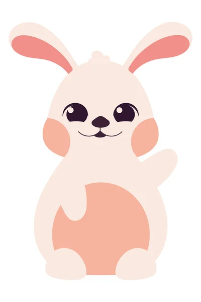 Lindo Conejo Icono Dibujos Animados Aislado — Vector de stock