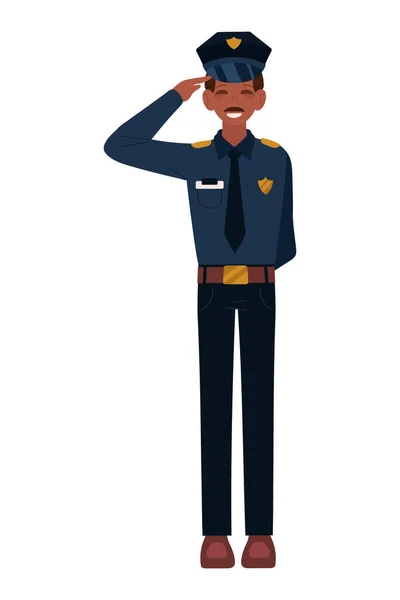 Policier Profession Avatar Isolé Icône — Image vectorielle