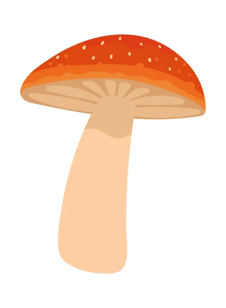 Champignon Icône Isolée Vecteur Plat — Image vectorielle