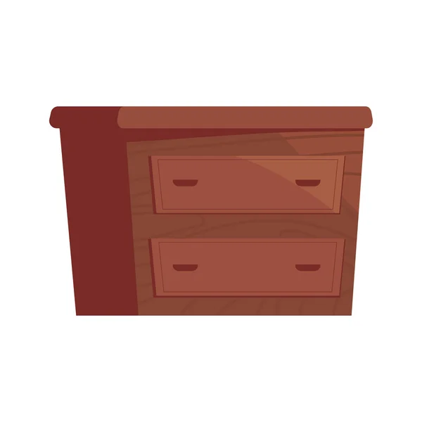 Wooden Desk Cartoon Isolated Icon — Stock Vector